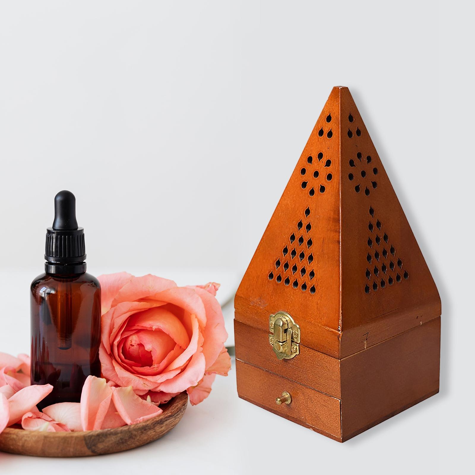 Home Fragrance Gift Box - Räucherkegelhalter aus Holz, handgefertigter Aschefänger, Holzkiste,