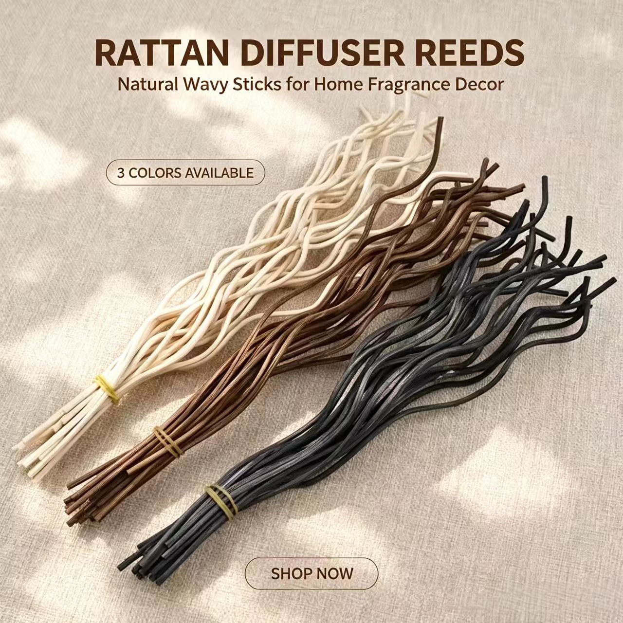 Home Fragrance Verbena - 20 Stück Lange Wellenförmige Rattan-Duftstäbchen, Duftspender-Ersatz,