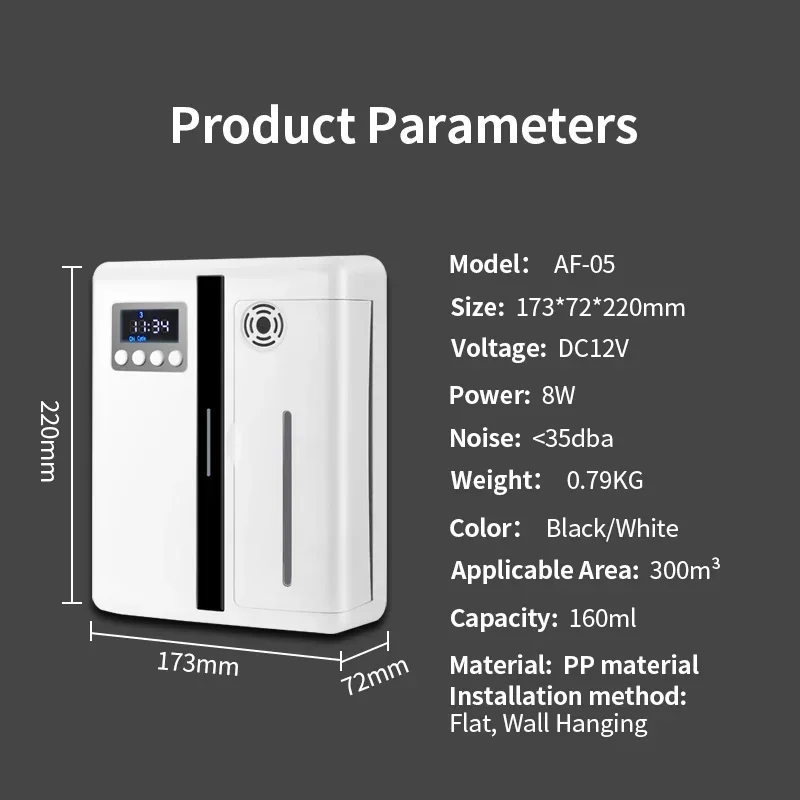 Home Fragrance Oil Diffuser - NAMSTE 300m³ Intelligenter Ätherisches-Öl-Diffusor Bluetooth Wasserloses